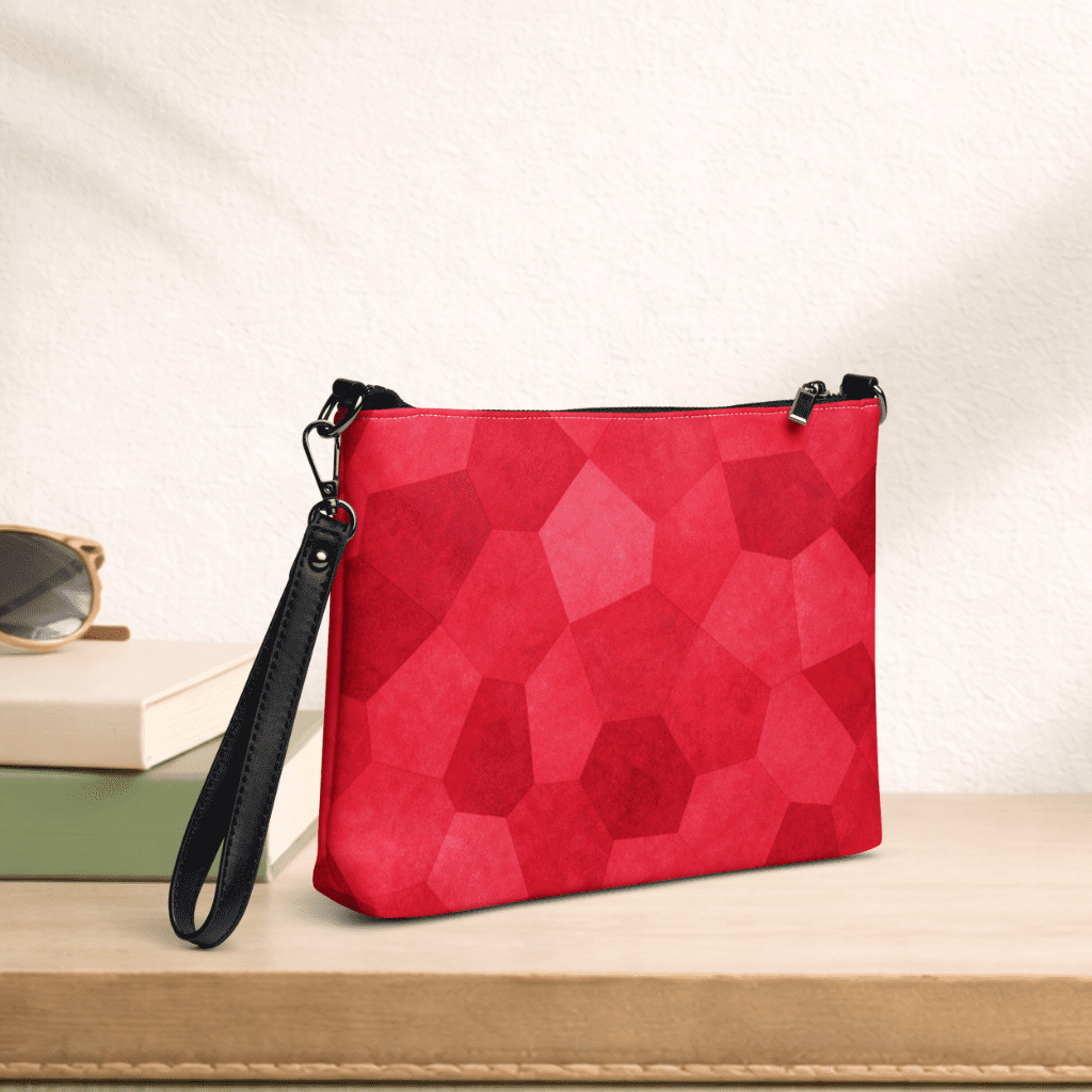 Pochette bandoulière en faux cuir, couleur rouge