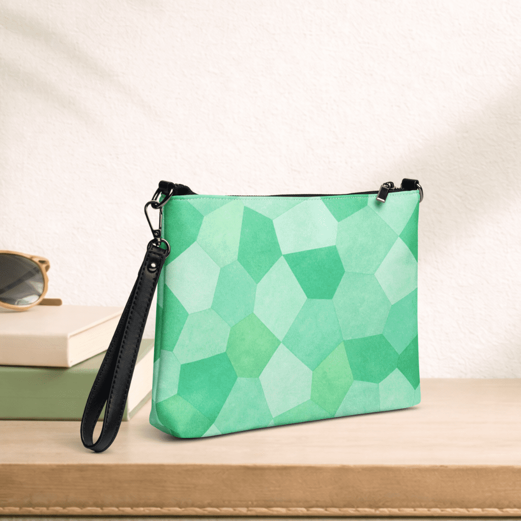 Pochette bandoulière en faux cuir, couleur vert