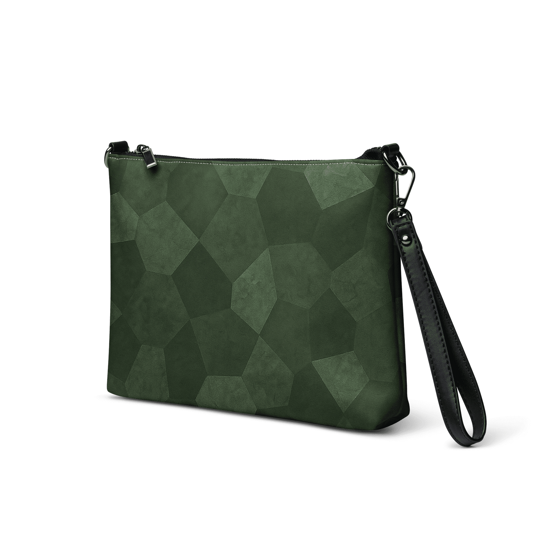 Pochette bandoulière en faux cuir, couleur vert