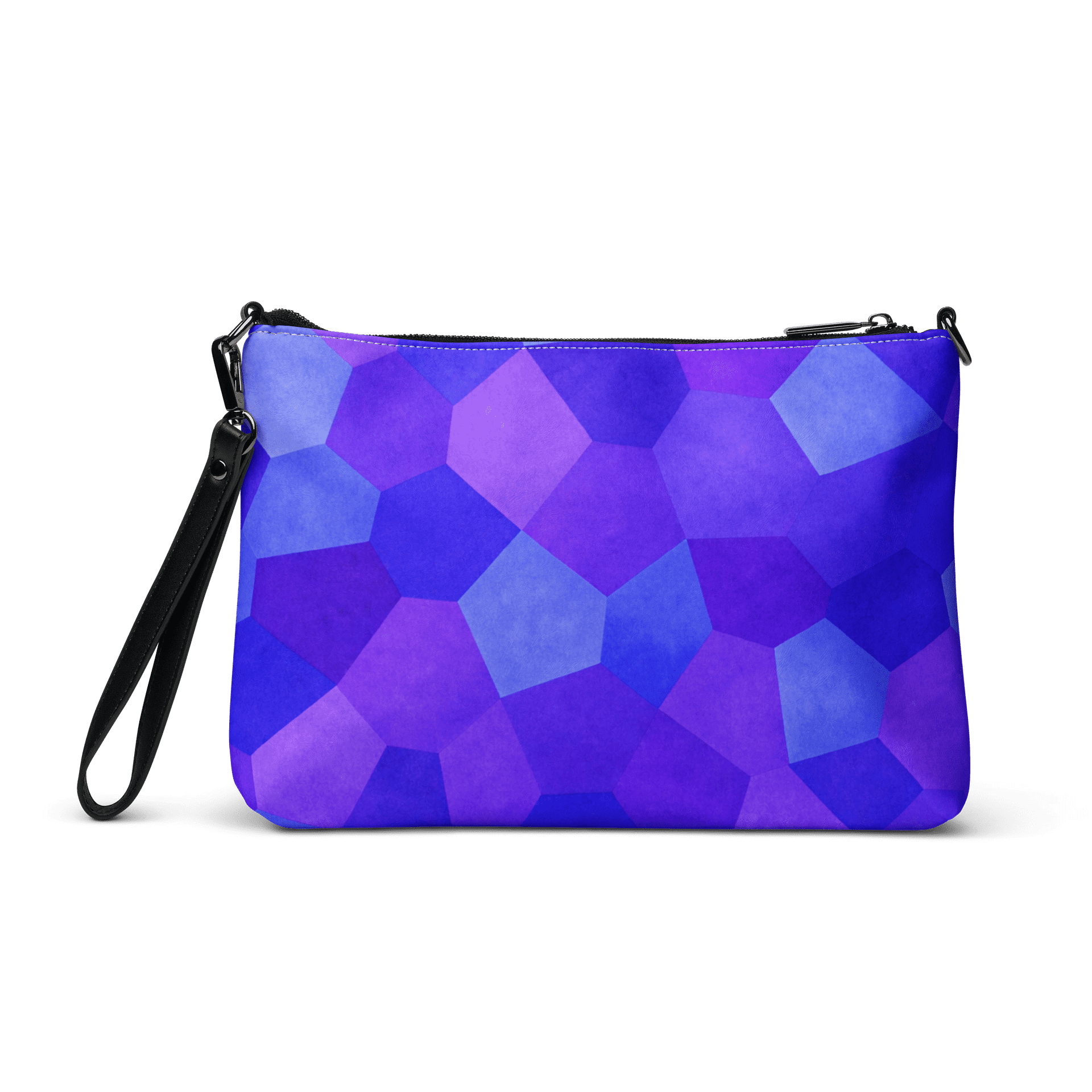 Pochette bandoulière en faux cuir, couleur bleu