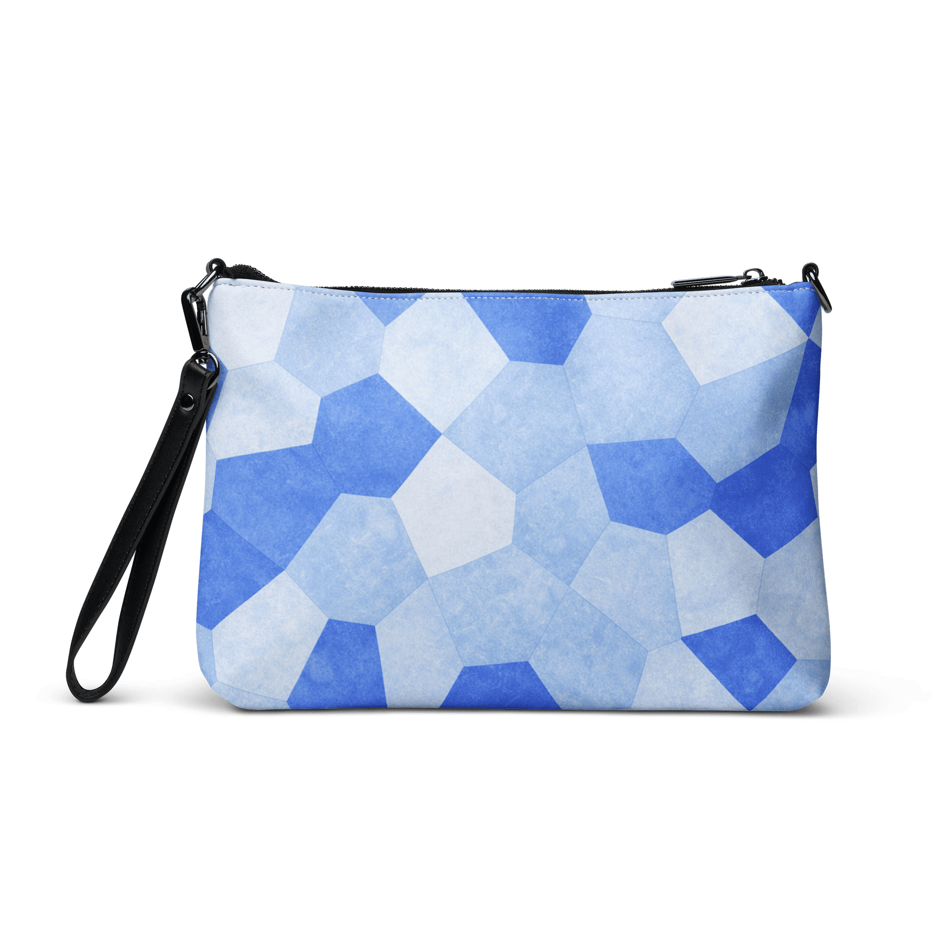Pochette bandoulière en faux cuir, couleur bleu