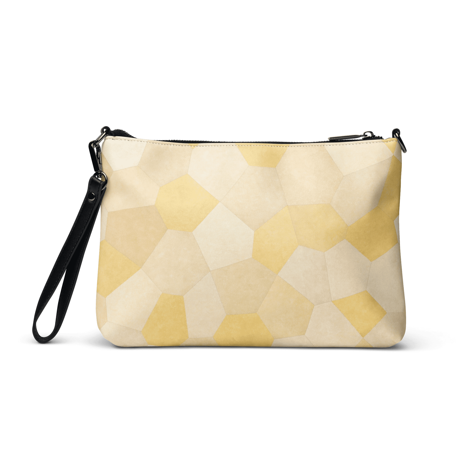 Pochette bandoulière en faux cuir, couleur jaune