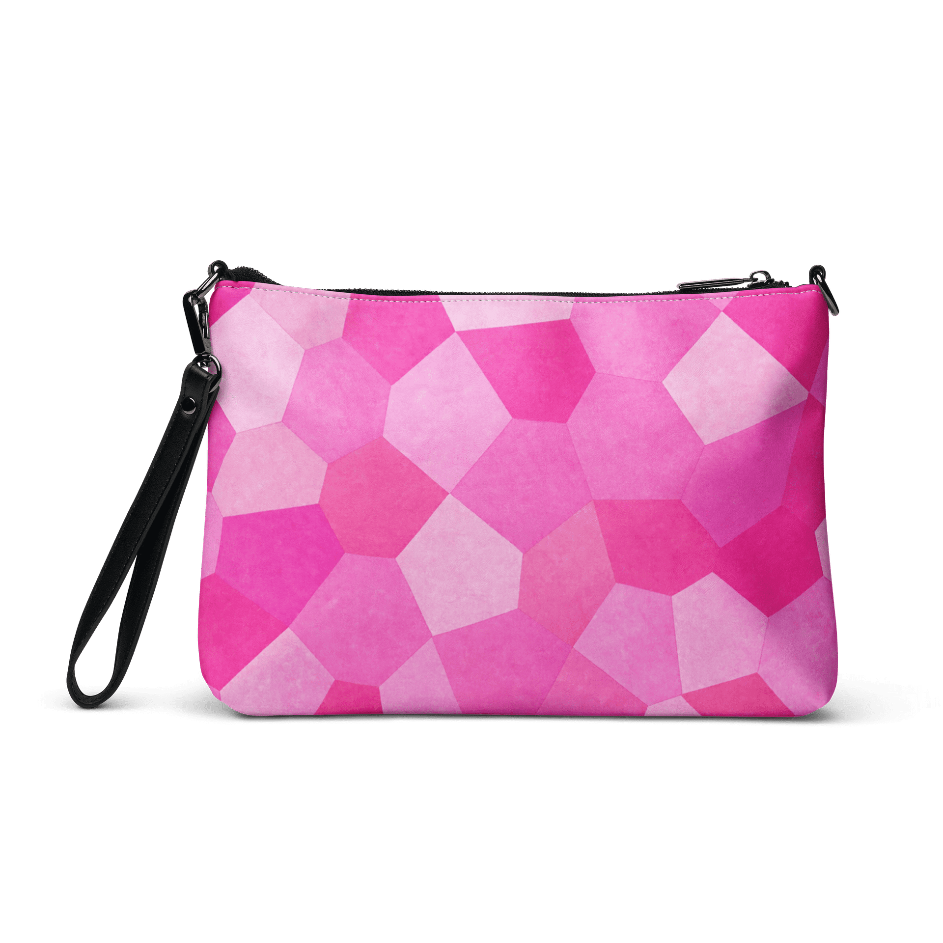 Pochette bandoulière en faux cuir, couleur rose