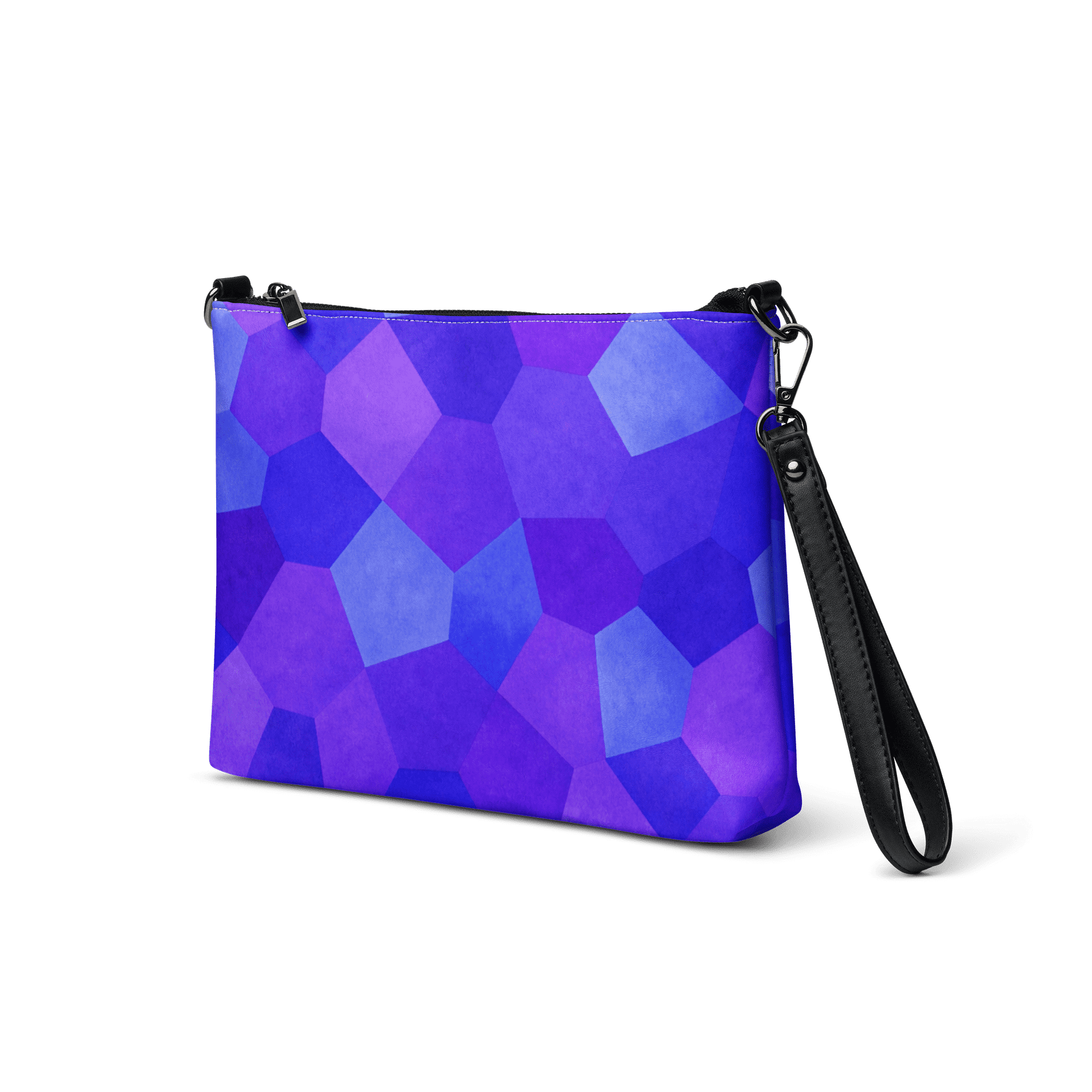 Pochette bandoulière en faux cuir, couleur bleu