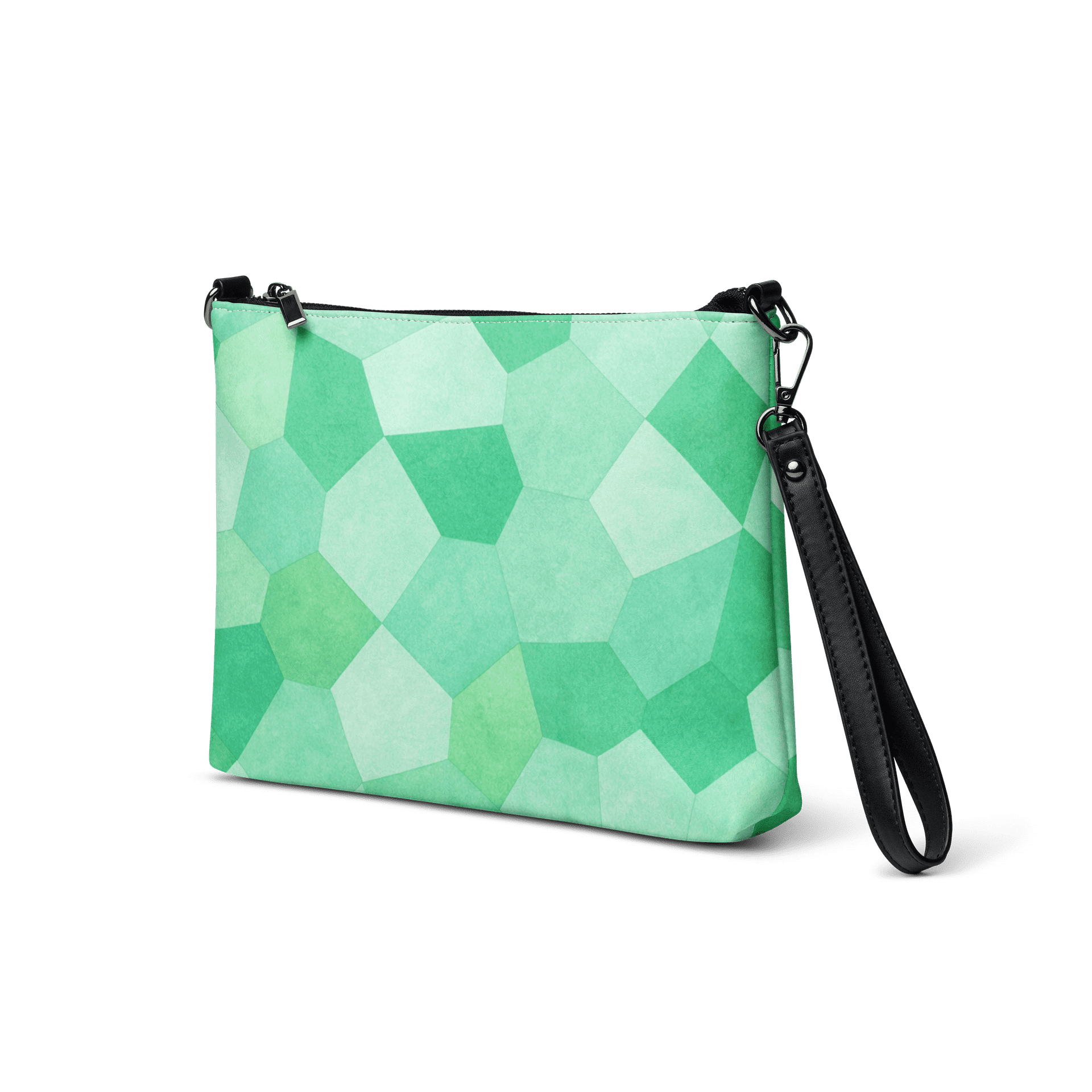 Pochette bandoulière en faux cuir, couleur vert