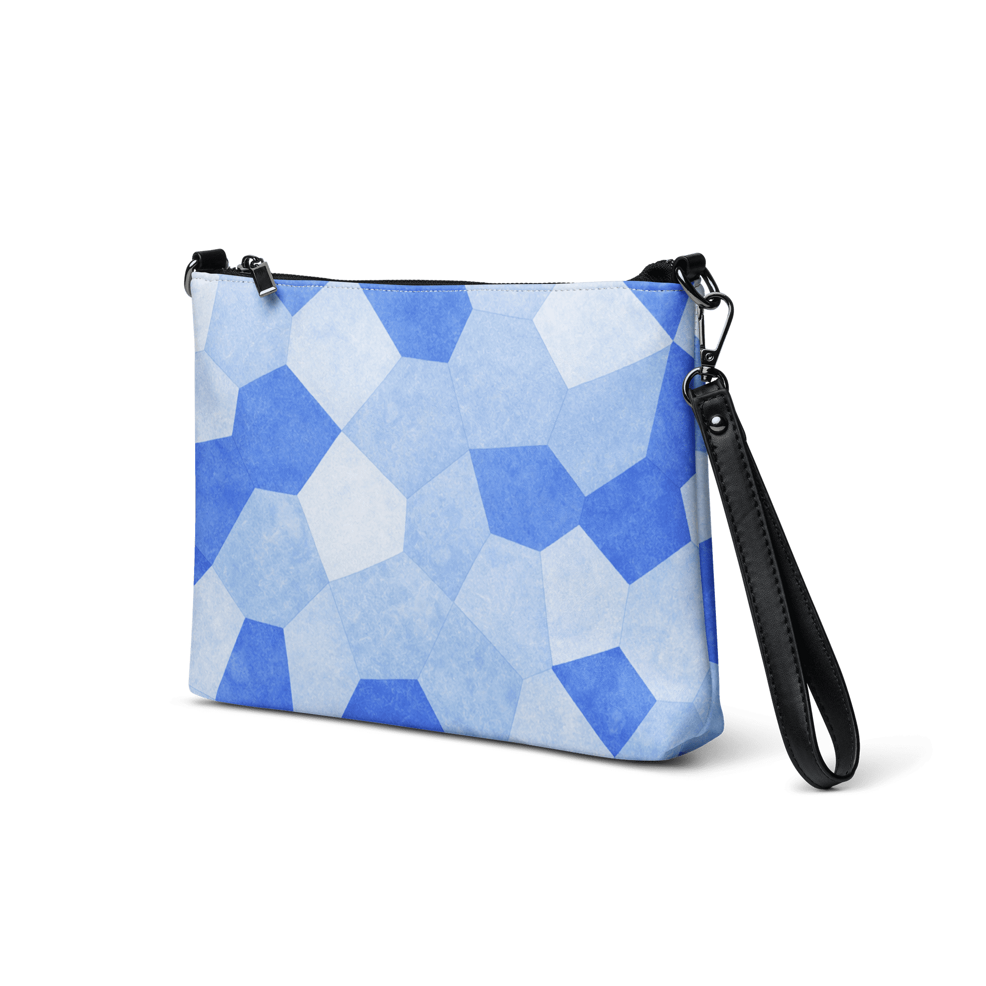 Pochette bandoulière en faux cuir, couleur bleu