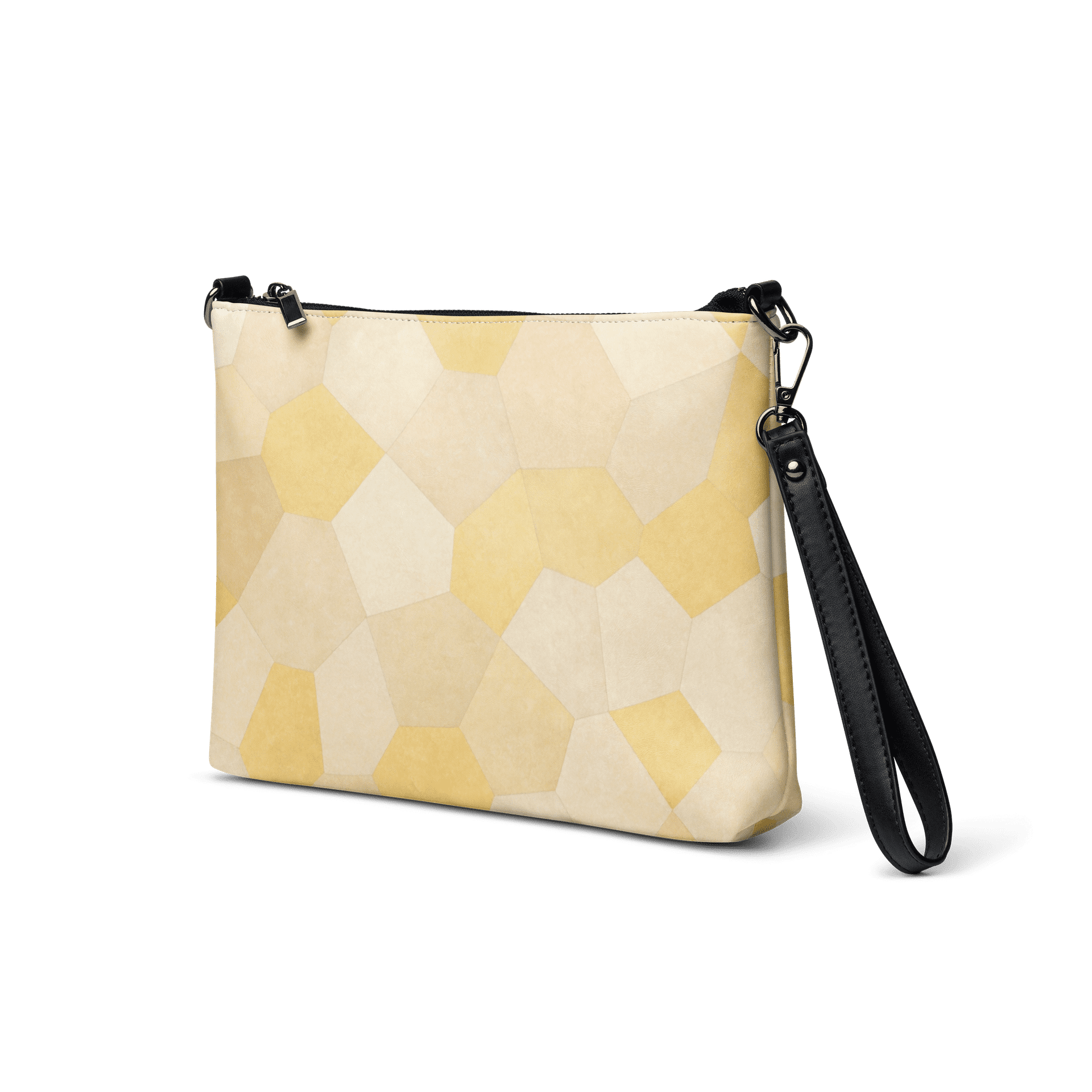Pochette bandoulière en faux cuir, couleur jaune