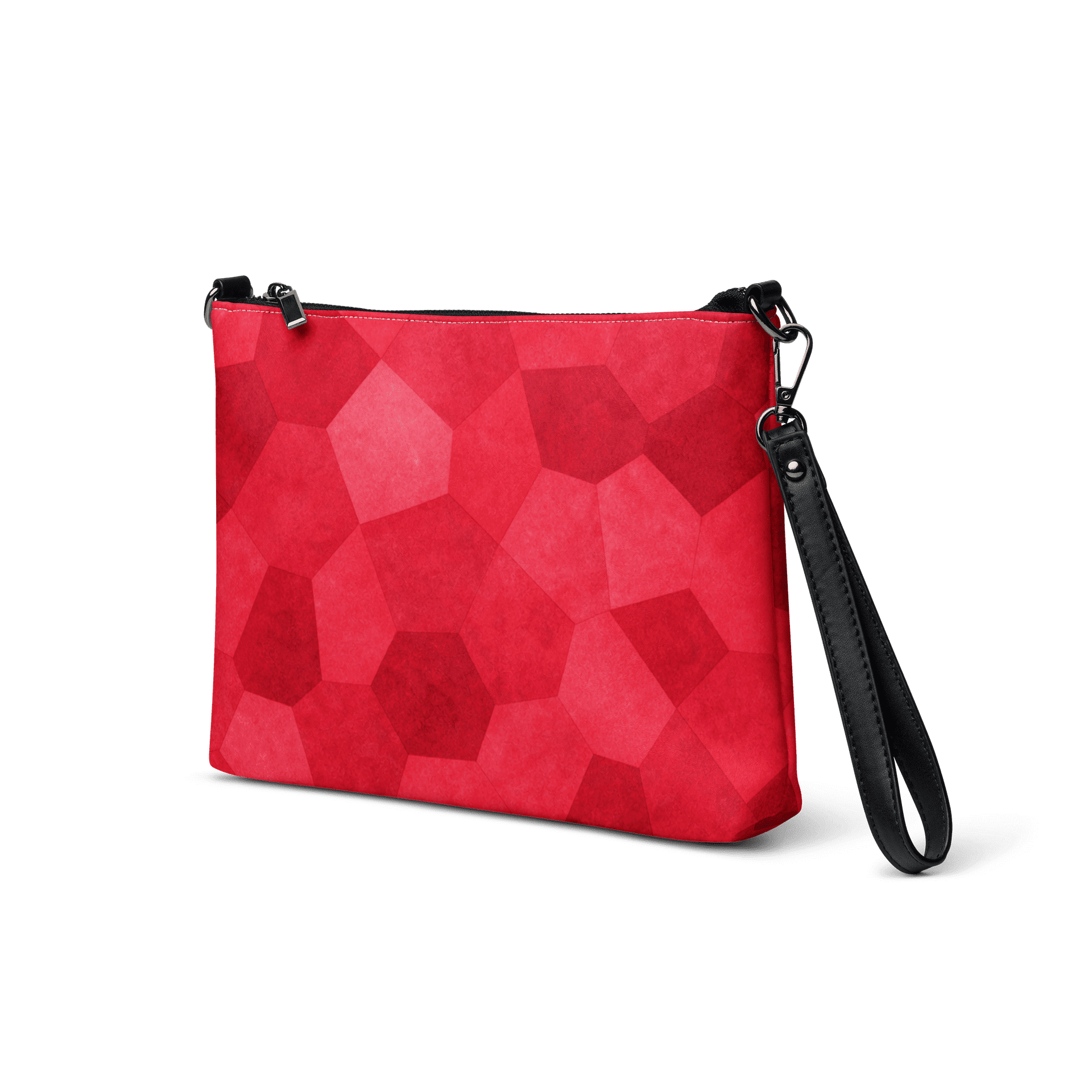 Pochette bandoulière en faux cuir, couleur rouge
