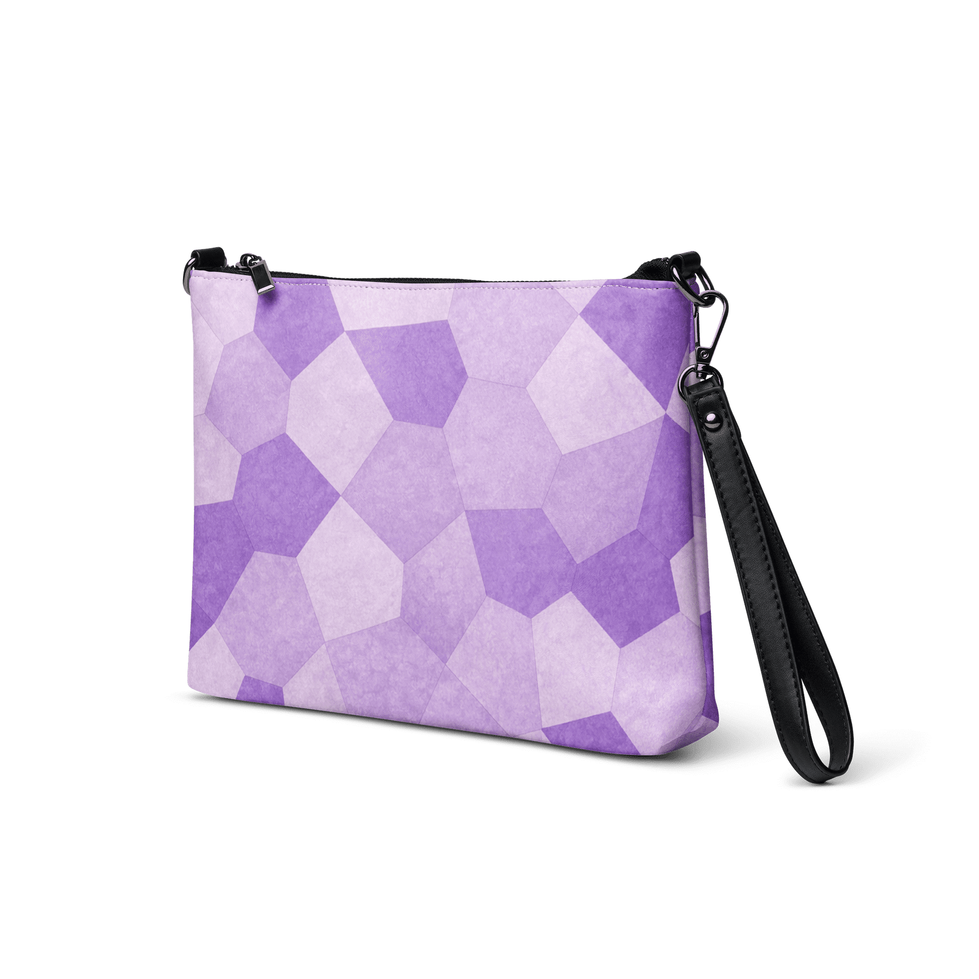 Pochette bandoulière en faux cuir, couleur violet
