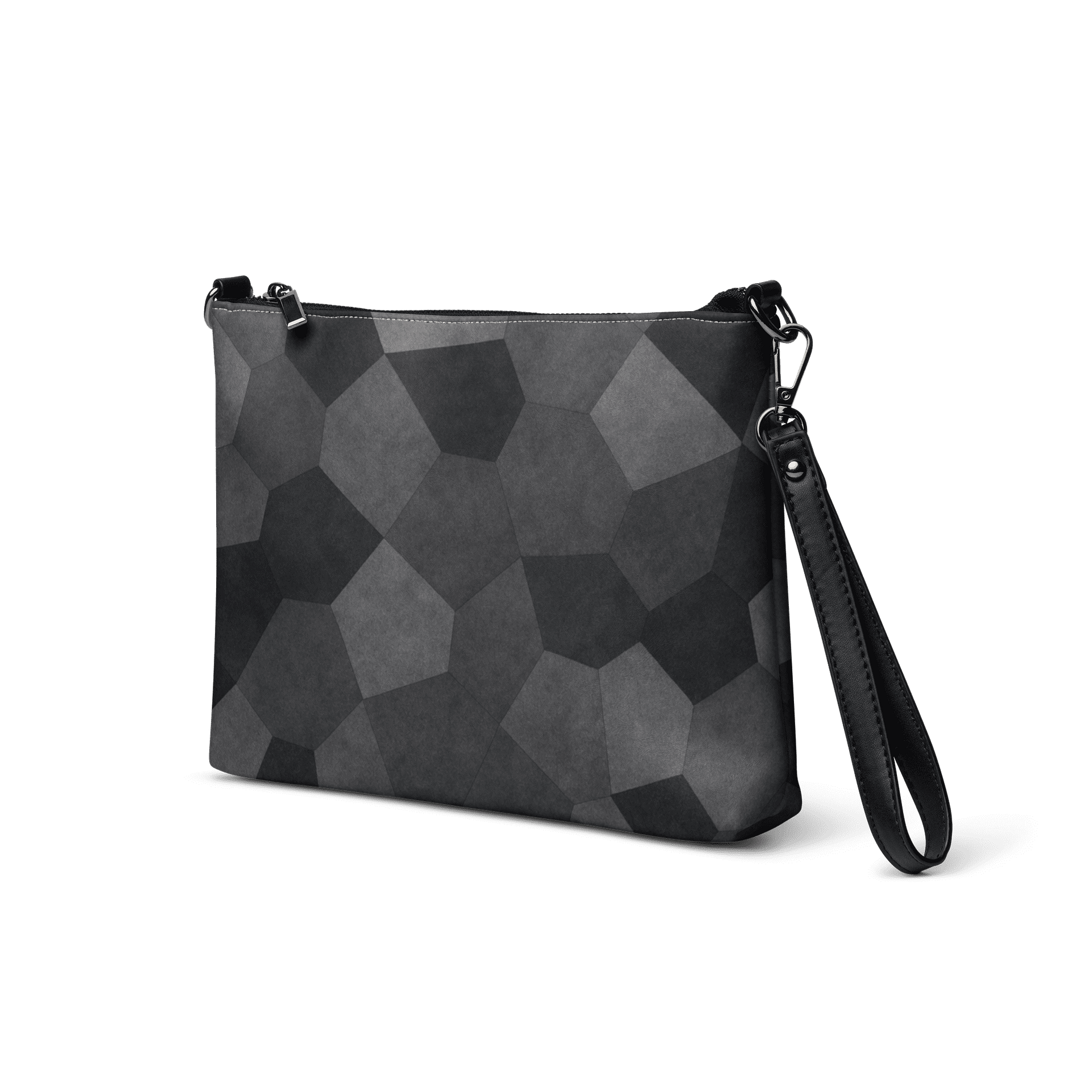Pochette bandoulière en faux cuir, couleur gris