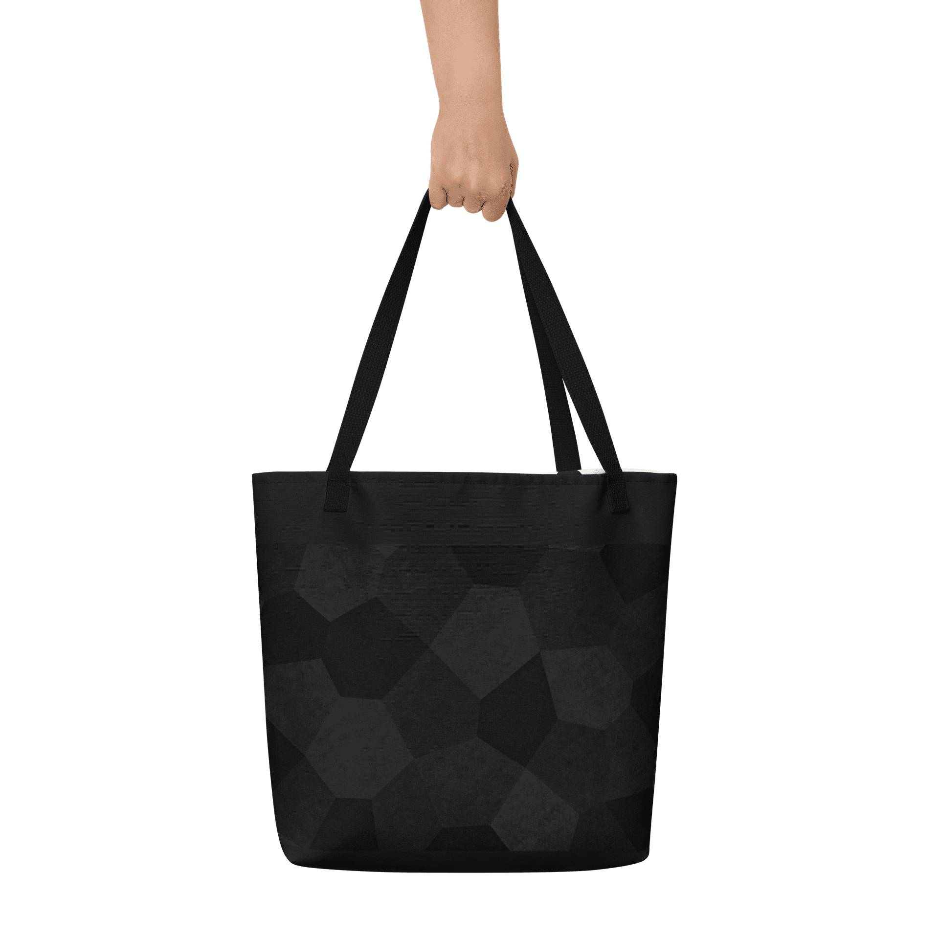 tote bag noir avec poignées en denim