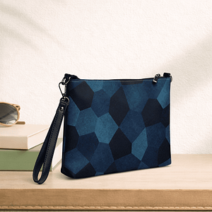 Pochette bandoulière en faux cuir, couleur bleu