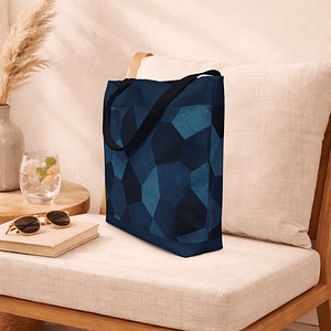 tote bag bleu avec poignées en denim