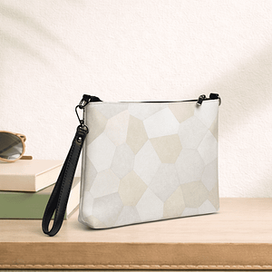 Pochette bandoulière en faux cuir, couleur ivoire