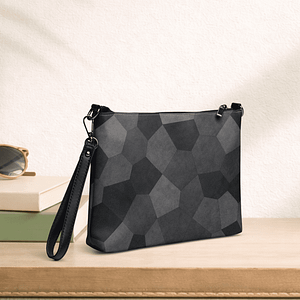 Pochette bandoulière en faux cuir, couleur gris