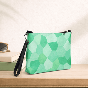 Pochette bandoulière en faux cuir, couleur vert