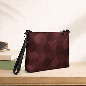 Pochette bandoulière en faux cuir, couleur rouge