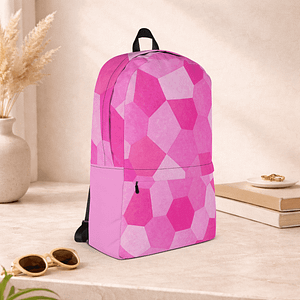 Sac à dos rose imperméable avec compartiment ordinateur 15 pouces