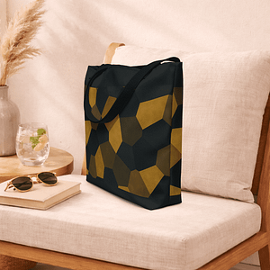 tote bag noir et or avec poignées en denim