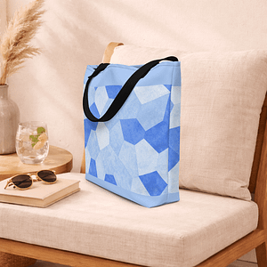 tote bag bleu avec poignées en denim