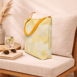 tote bag jaune avec poignées en denim