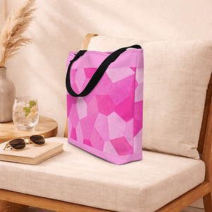 tote bag rose avec poignées en denim