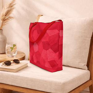 tote bag rouge avec poignées en denim