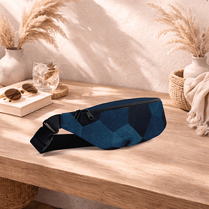 Sac banane bleu compact, pratique et élégant. Idéal pour garder vos essentiels à portée de main.