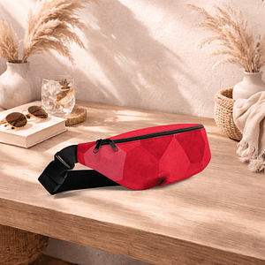 Sac banane rouge compact, pratique et élégant. Idéal pour garder vos essentiels à portée de main.