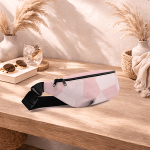 Sac banane rose compact, pratique et élégant. Idéal pour garder vos essentiels à portée de main.