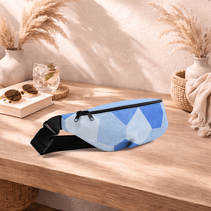 Sac banane bleu compact, pratique et élégant. Idéal pour garder vos essentiels à portée de main.