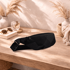 Sac banane noir compact, pratique et élégant. Idéal pour garder vos essentiels à portée de main.